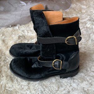 Fiorentini Baker black Calf hair leather moto boots